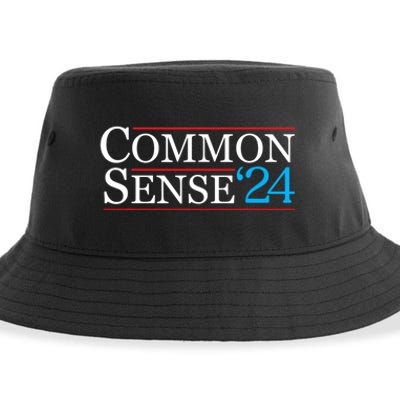 Common Sense 2024 Funny Political Election Sarcastic Sustainable Bucket Hat