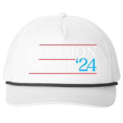 Common Sense 2024 Funny Political Election Sarcastic Snapback Five-Panel Rope Hat