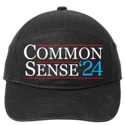 Common Sense 2024 Funny Political Election Sarcastic 7-Panel Snapback Hat