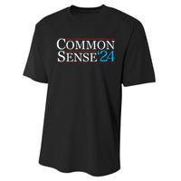 Common Sense 2024 Funny Political Election Sarcastic Performance Sprint T-Shirt