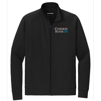 Common Sense 2024 Funny Political Election Sarcastic Stretch Full-Zip Cadet Jacket