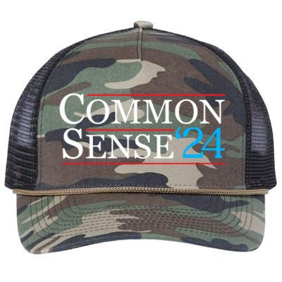 Common Sense 2024 Funny Political Election Sarcastic Retro Rope Trucker Hat Cap