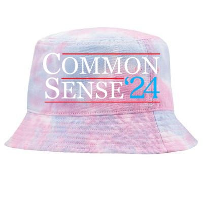 Common Sense 2024 Funny Political Election Sarcastic Tie-Dyed Bucket Hat