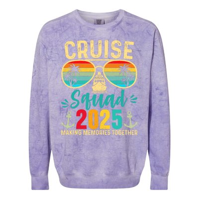 Cruise Squad 2025 Party Cruise Birthday Vacation Colorblast Crewneck Sweatshirt