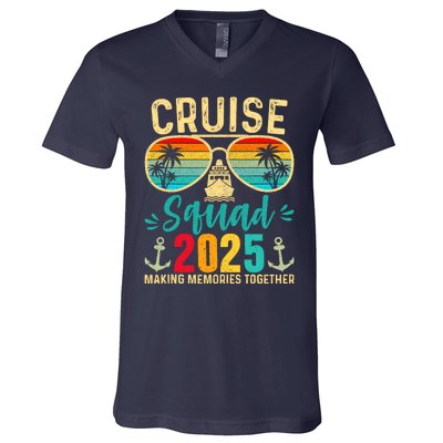 Cruise Squad 2025 Party Cruise Birthday Vacation V-Neck T-Shirt