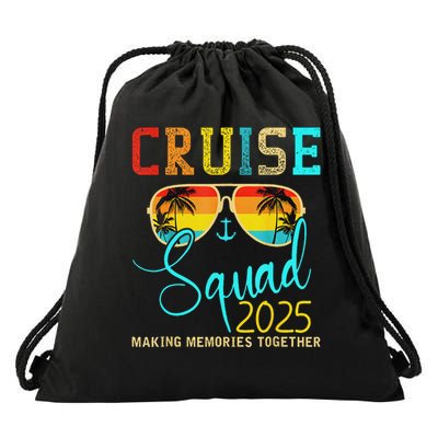 Cruise Squad 2025 Family Vacation Matching Group Summer Drawstring Bag