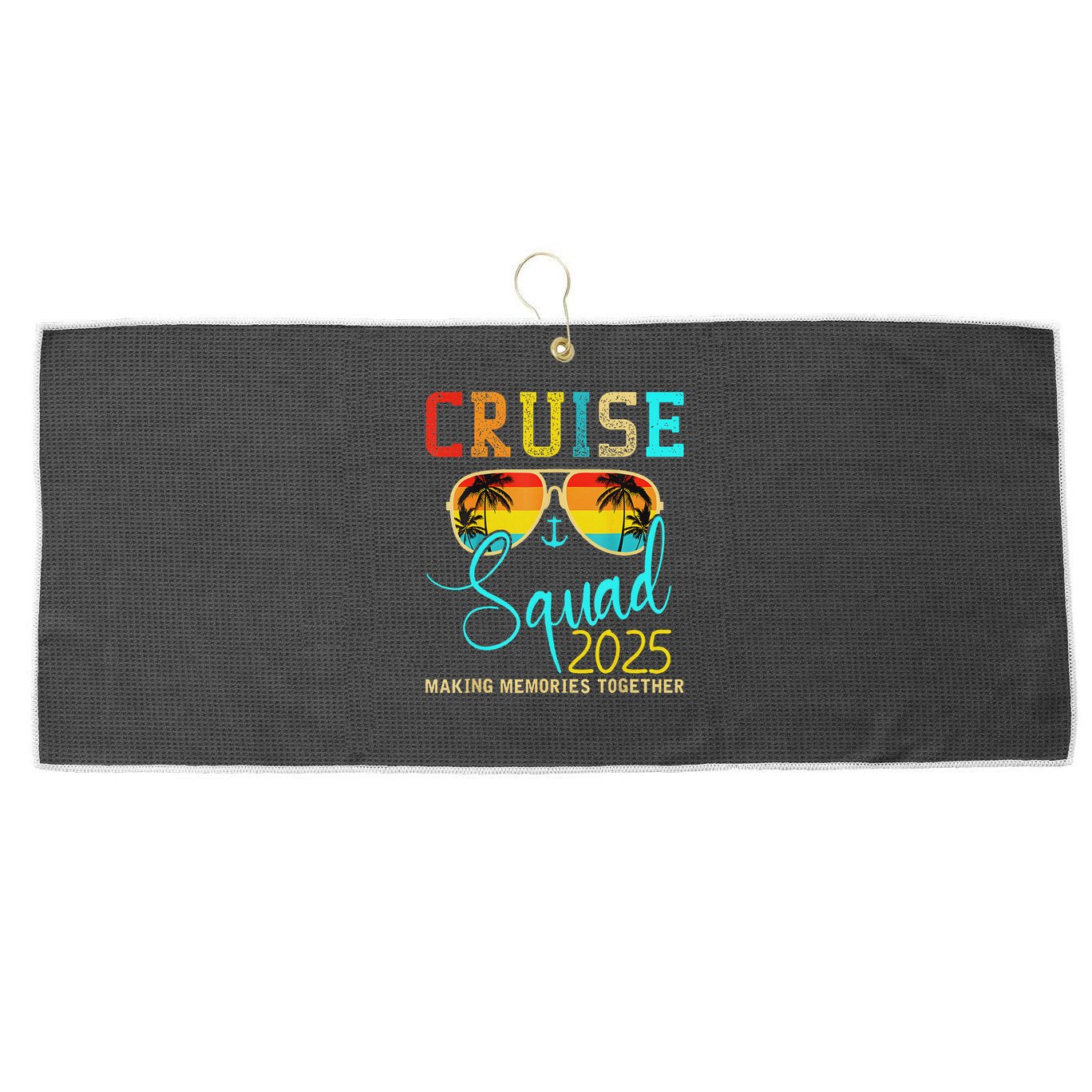 Cruise Squad 2025 Family Vacation Matching Group Summer Large Microfiber Waffle Golf Towel