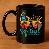 Cruise Squad 2025 Family Vacation Beach Matching Groupe 11oz C Handle Ceramic Mug