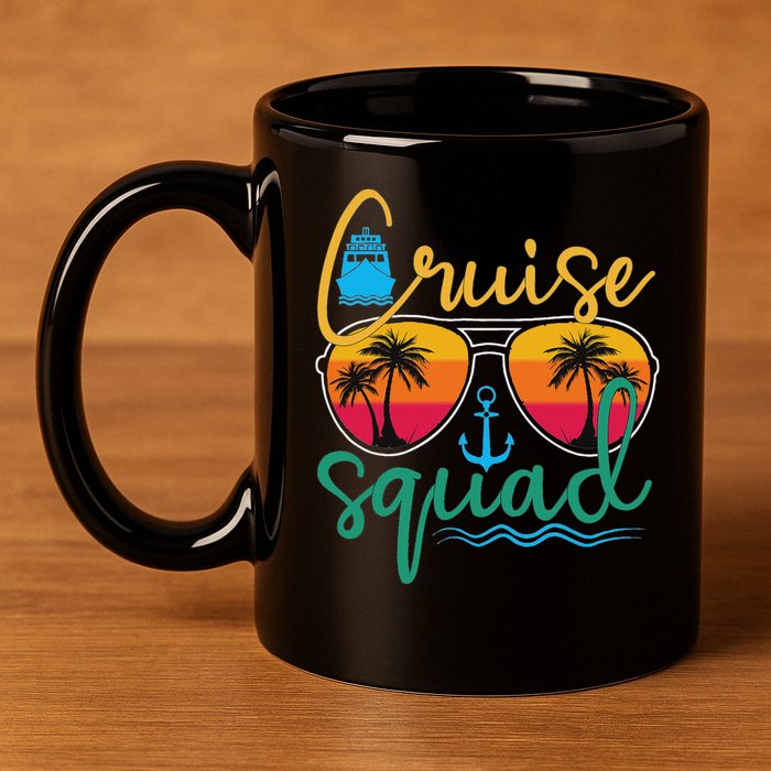 Cruise Squad 2025 Family Vacation Beach Matching Groupe 11oz C Handle Ceramic Mug