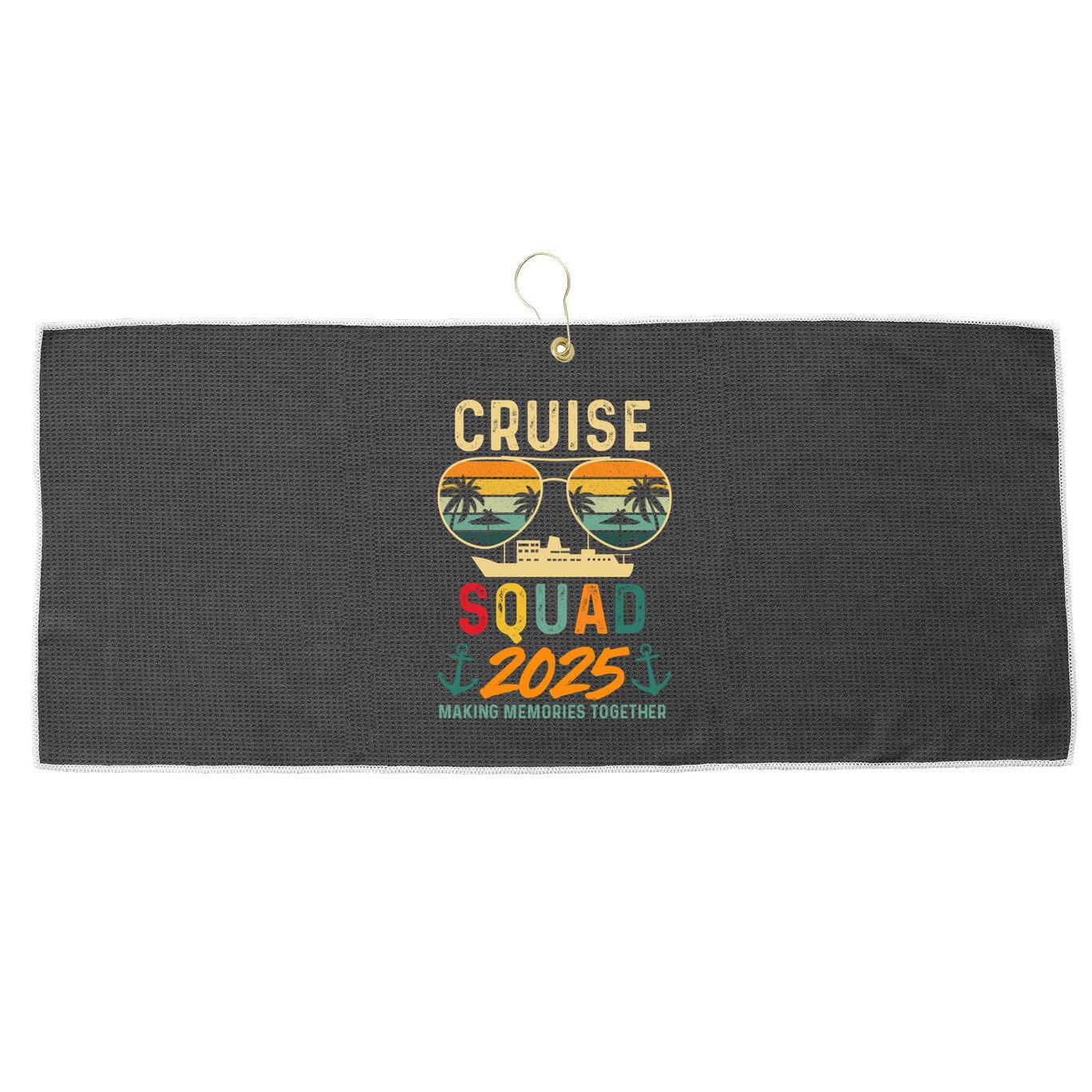 Cruise Squad 2025 Family Vacation Matching Group Summer Gift Large Microfiber Waffle Golf Towel