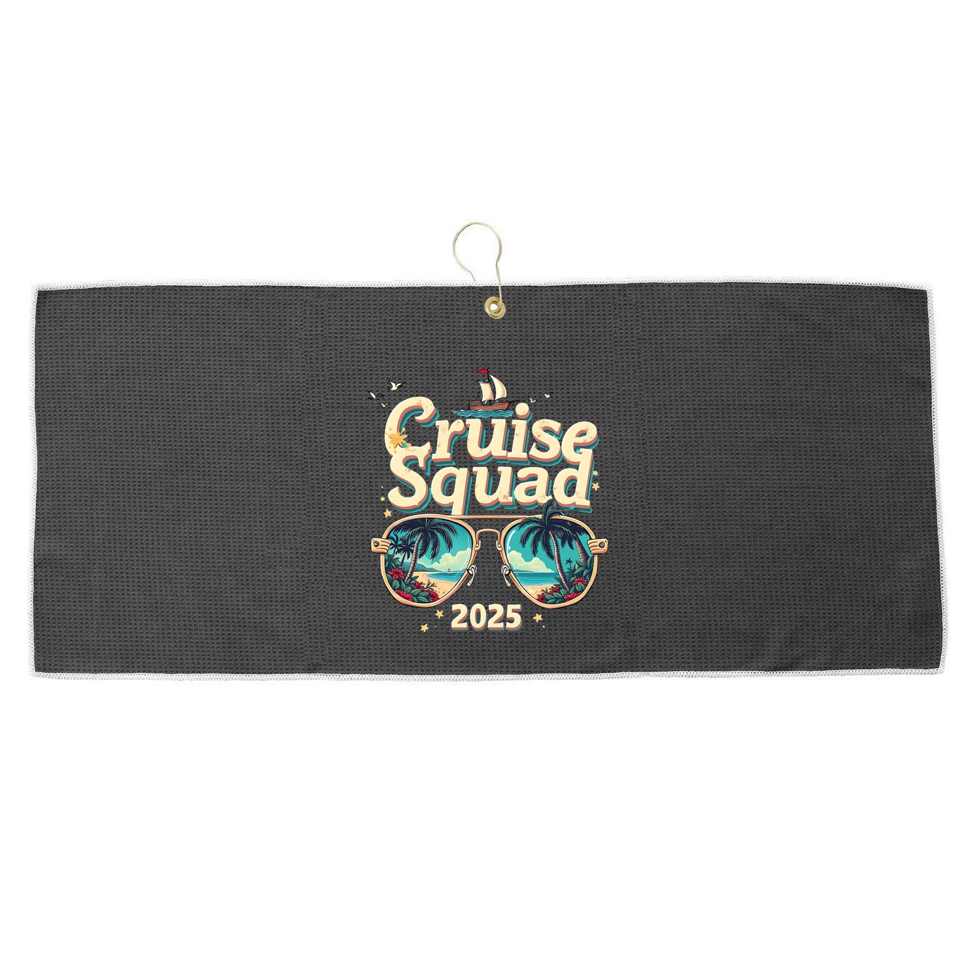 Cruise Squad 2025 Family Vacation Trip Summer Memories Cute Gift Large Microfiber Waffle Golf Towel