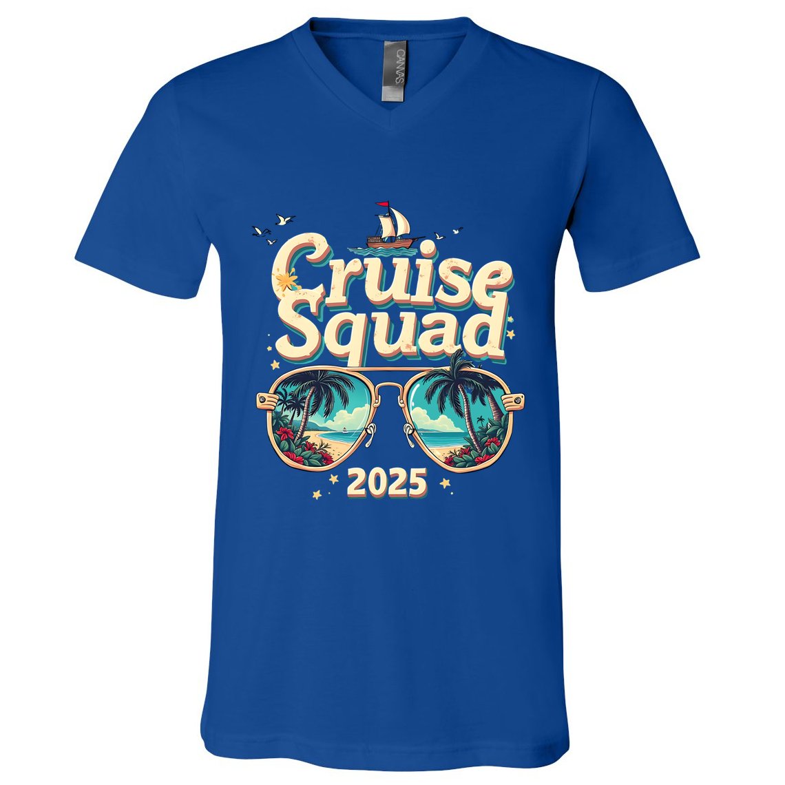 Cruise Squad 2025 Family Vacation Trip Summer Memories Cute Gift V-Neck T-Shirt