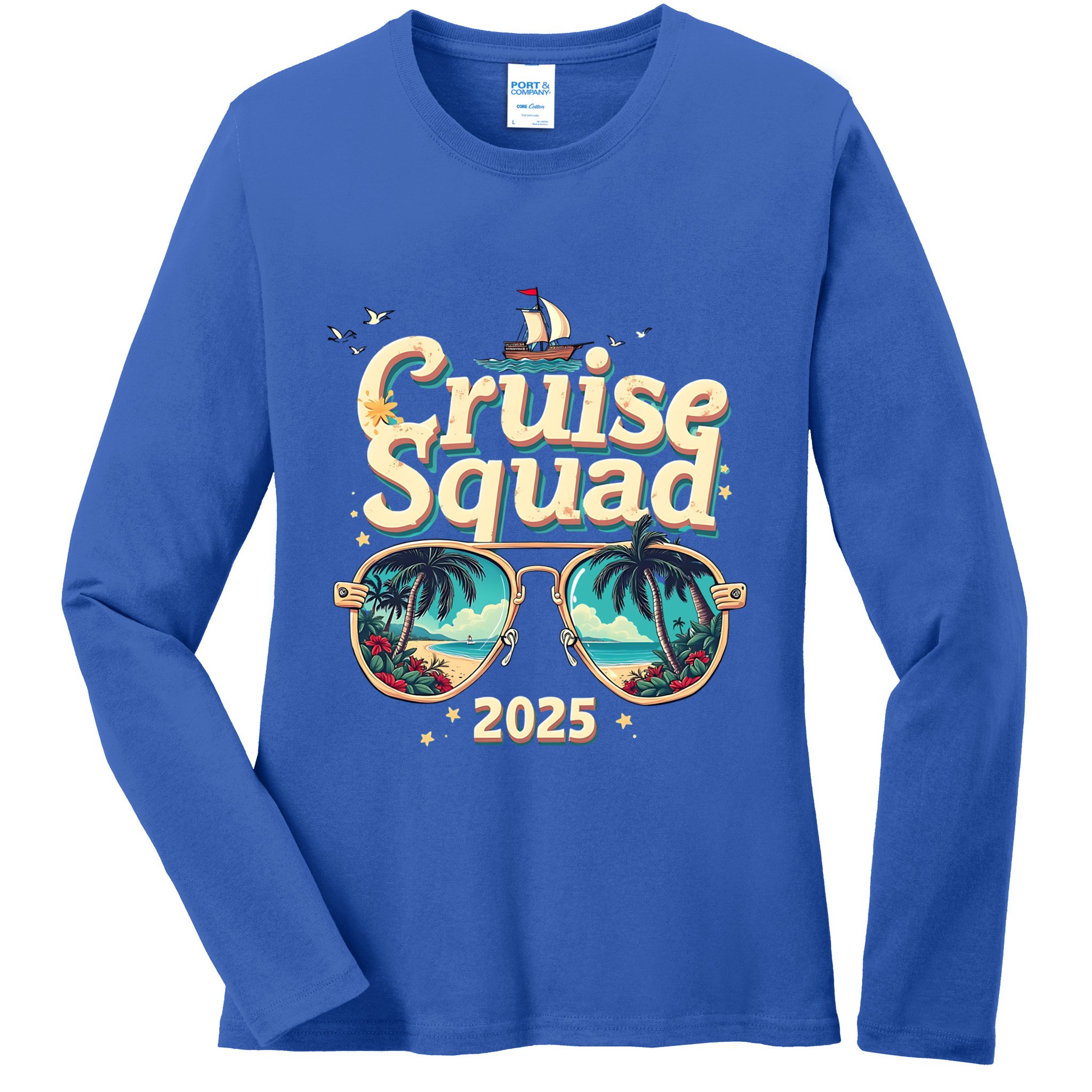 Cruise Squad 2025 Family Vacation Trip Summer Memories Cute Gift Ladies Long Sleeve Shirt