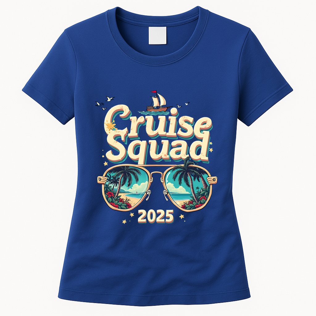 Cruise Squad 2025 Family Vacation Trip Summer Memories Cute Gift Womens T-Shirt