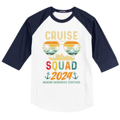 Cruise Squad 2024 Family Vacation Matching Group Summer Baseball Sleeve Shirt