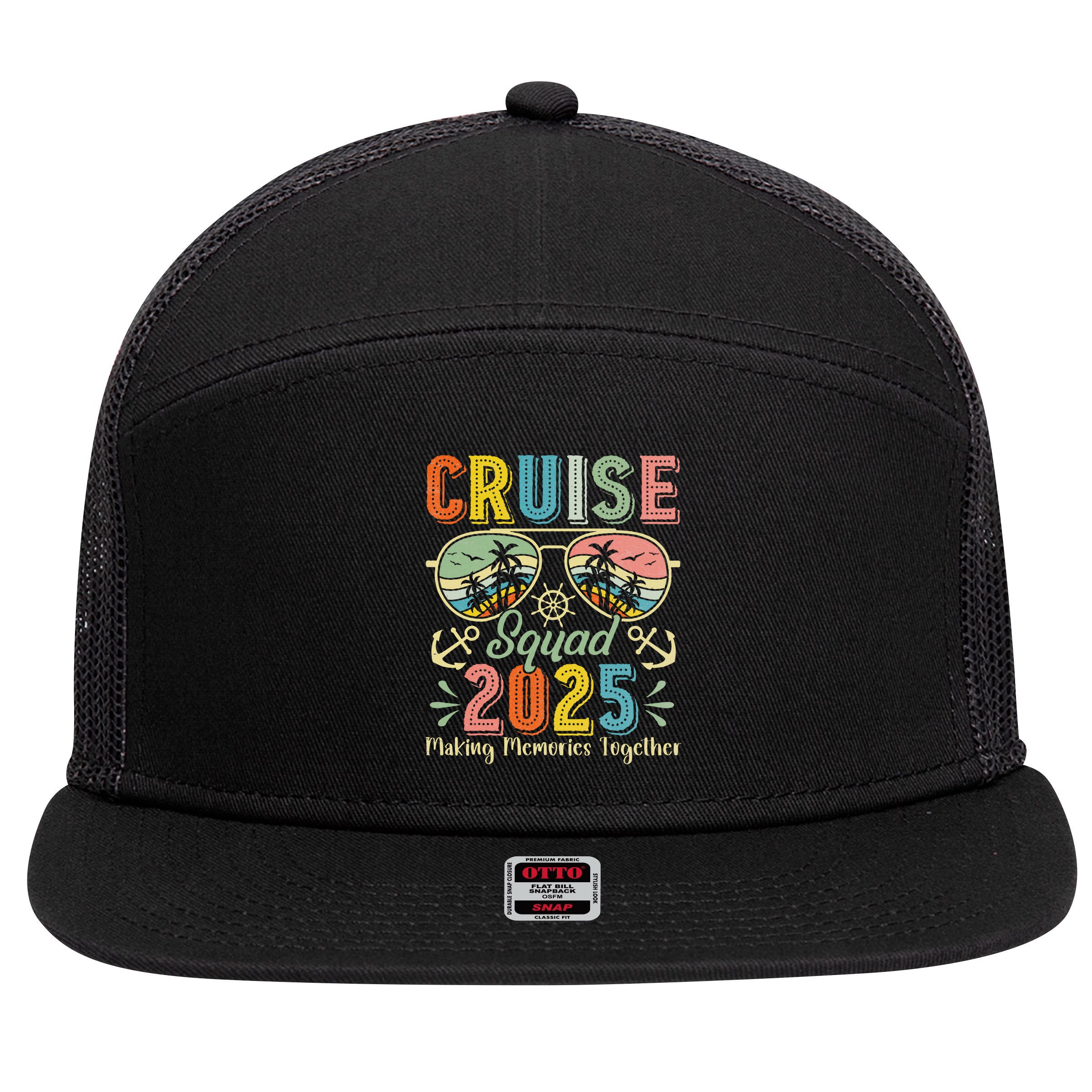 Cruise Squad 2025 Family Group Matching Summer Vacation 7 Panel Mesh Trucker Snapback Hat