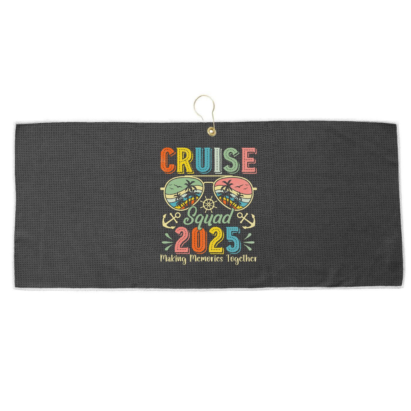 Cruise Squad 2025 Family Group Matching Summer Vacation Large Microfiber Waffle Golf Towel