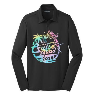 Cruise Squad 2024 Tropical Vacation Silk Touch Performance Long Sleeve Polo