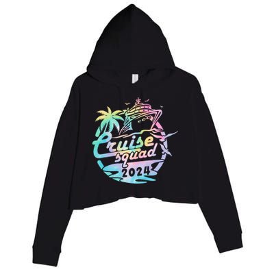 Cruise Squad 2024 Tropical Vacation Crop Fleece Hoodie