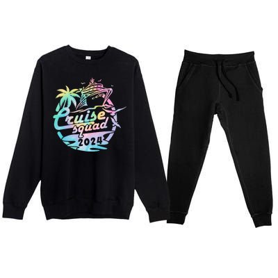 Cruise Squad 2024 Tropical Vacation Premium Crewneck Sweatsuit Set