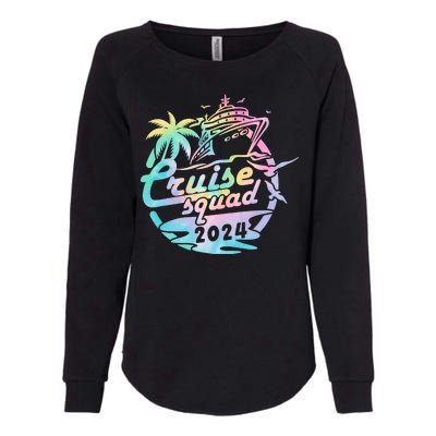 Cruise Squad 2024 Tropical Vacation Womens California Wash Sweatshirt