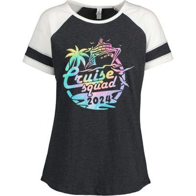 Cruise Squad 2024 Tropical Vacation Enza Ladies Jersey Colorblock Tee