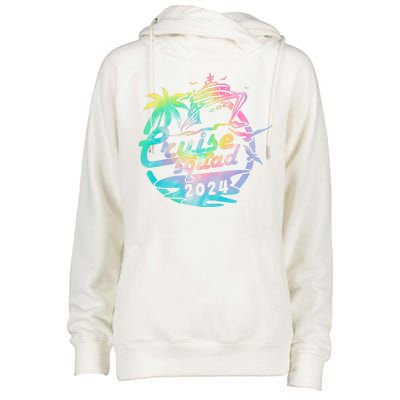 Cruise Squad 2024 Tropical Vacation Womens Funnel Neck Pullover Hood