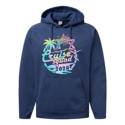 Cruise Squad 2024 Tropical Vacation Performance Fleece Hoodie