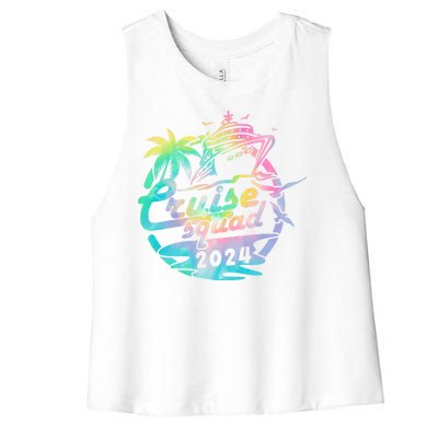 Cruise Squad 2024 Tropical Vacation Women's Racerback Cropped Tank