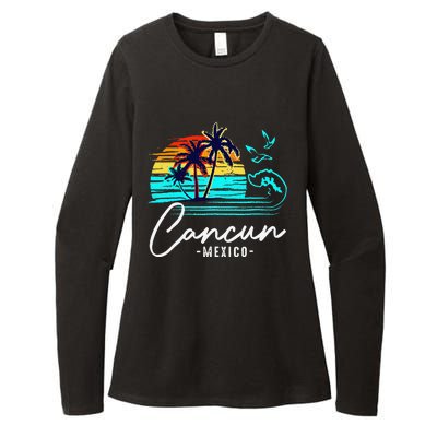 Cancun Souvenir 2024 Mexico Vacation Matching Family Group Womens CVC Long Sleeve Shirt