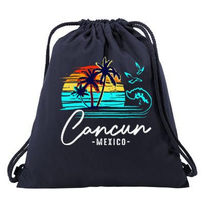 Cancun Souvenir 2024 Mexico Vacation Matching Family Group Drawstring Bag