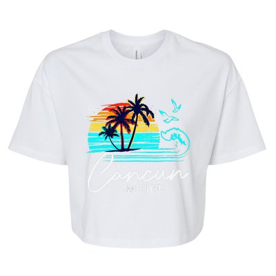 Cancun Souvenir 2024 Mexico Vacation Matching Family Group Bella+Canvas Jersey Crop Tee