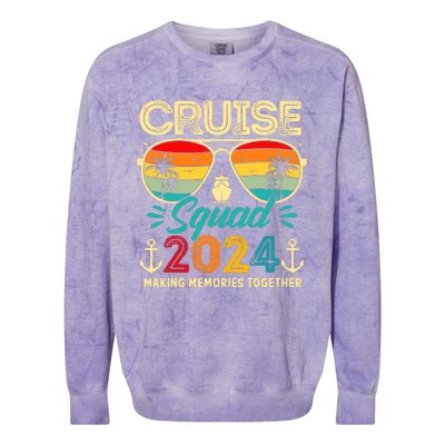 Cruise Squad 2024 Family Group Matching Summer Vacation Colorblast Crewneck Sweatshirt