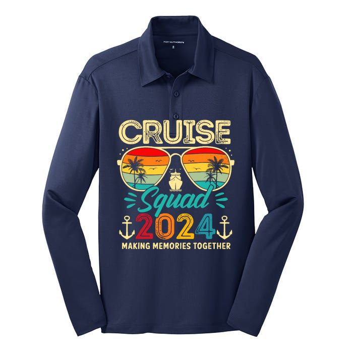 Cruise Squad 2024 Family Group Matching Summer Vacation Silk Touch Performance Long Sleeve Polo