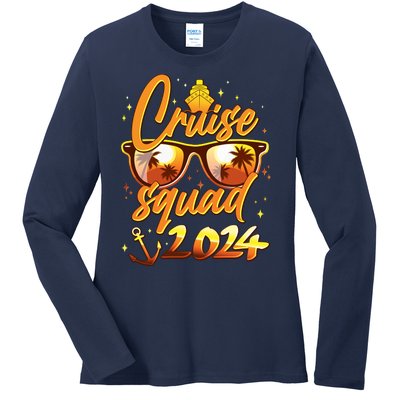 Cruise Squad 2024 Family Friends Vacation Ladies Long Sleeve Shirt