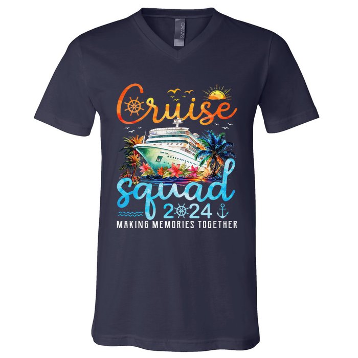 Cruise Squad 2024 Family Group Matching Summer Vacation V-Neck T-Shirt