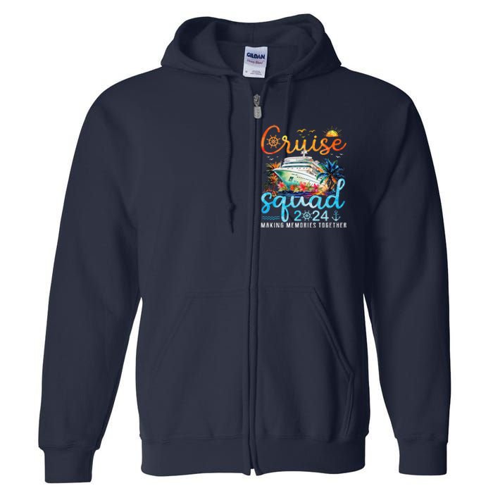 Cruise Squad 2024 Family Group Matching Summer Vacation Full Zip Hoodie