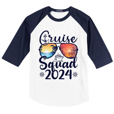 Cruise Squad 2024 Summer Vacation Matching Family Cruise Baseball Sleeve Shirt