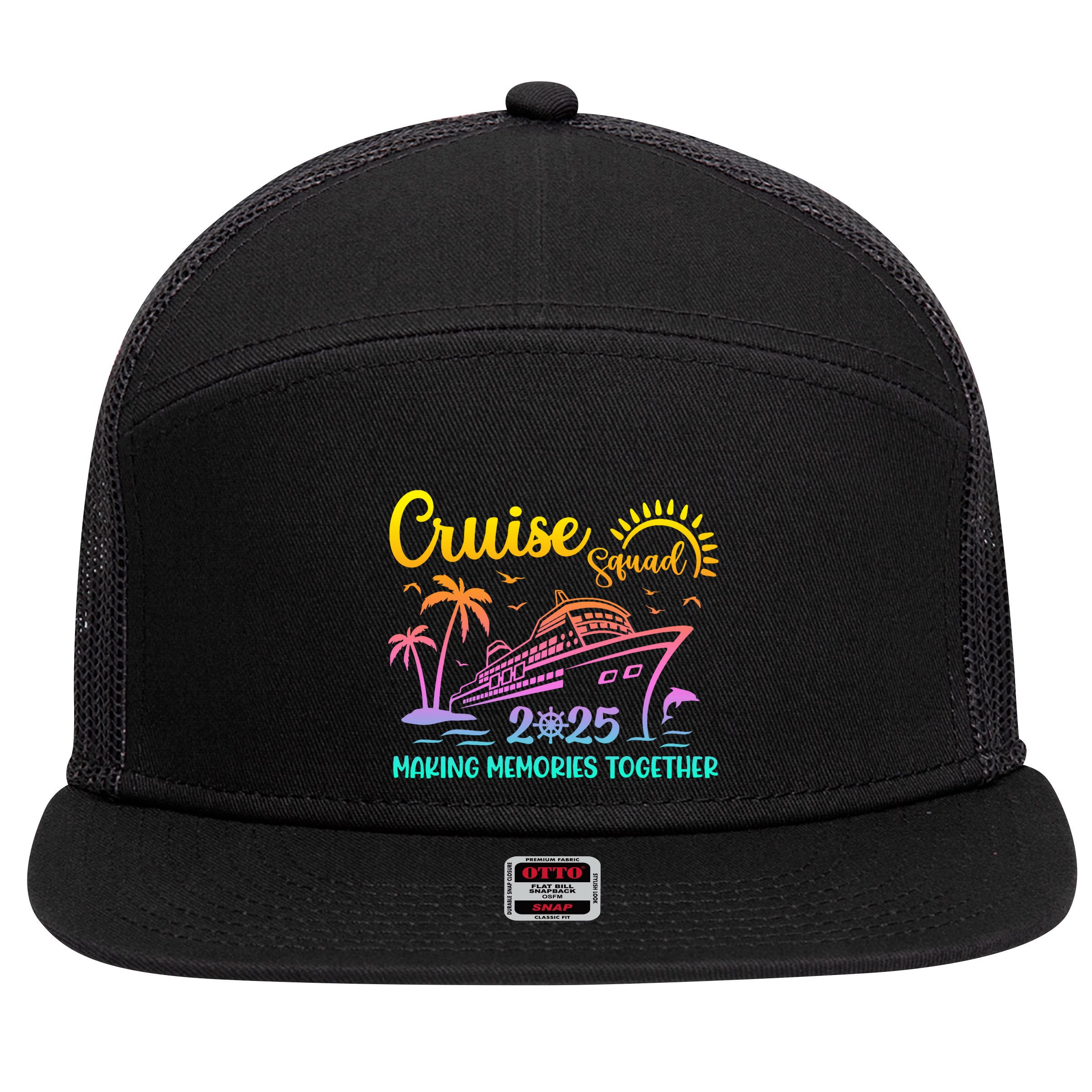 Cruise Squad 2025 Family Friends Vacation Matching Group 7 Panel Mesh Trucker Snapback Hat