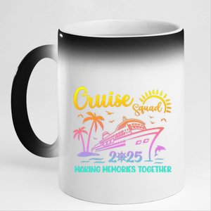 Cruise Squad 2025 Family Friends Vacation Matching Group 11oz Black Color Changing Mug