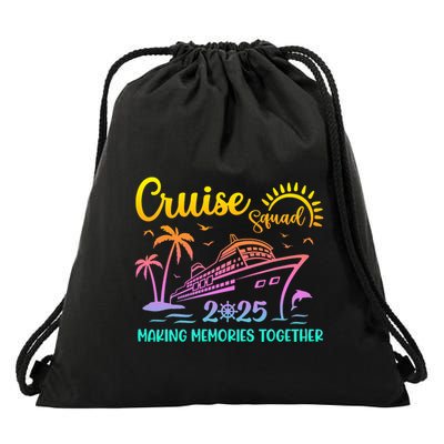 Cruise Squad 2025 Family Friends Vacation Matching Group Drawstring Bag