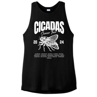 Cicada Summer 2024 Double Emergence Bug Humor Ladies PosiCharge Tri-Blend Wicking Tank