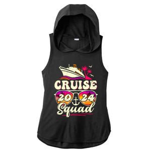 Cruise Squad 2024 Family Vacation Matching Family Group Ladies PosiCharge Tri-Blend Wicking Draft Hoodie Tank