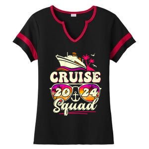 Cruise Squad 2024 Family Vacation Matching Family Group Ladies Halftime Notch Neck Tee