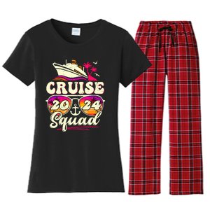 Cruise Squad 2024 Family Vacation Matching Family Group Women's Flannel Pajama Set