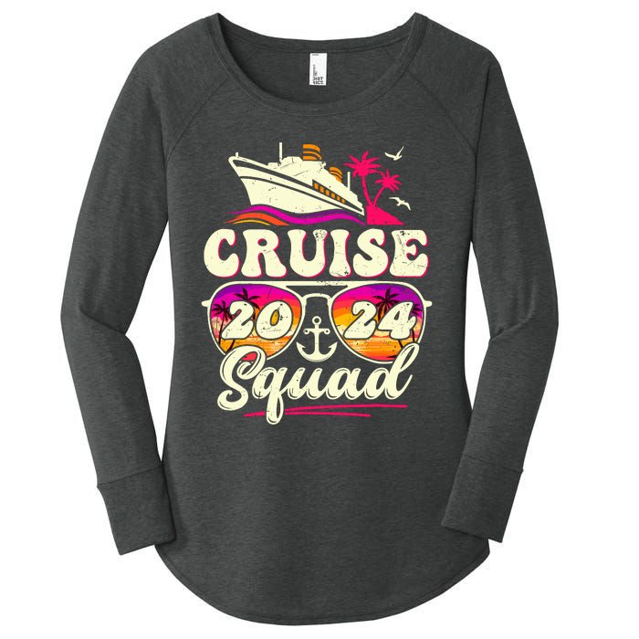 Cruise Squad 2024 Family Vacation Matching Family Group Women's Perfect Tri Tunic Long Sleeve Shirt