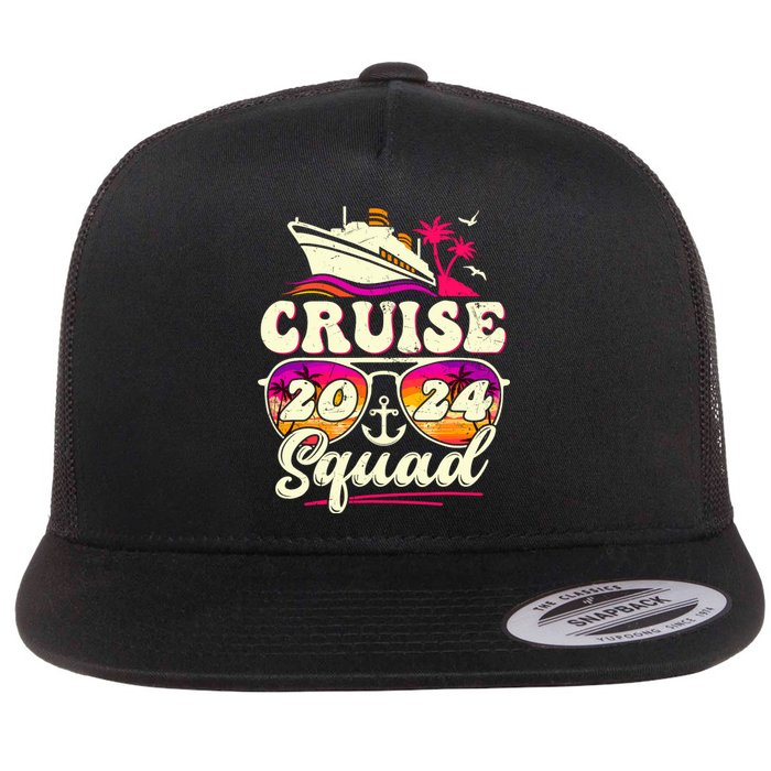 Cruise Squad 2024 Family Vacation Matching Family Group Flat Bill Trucker Hat