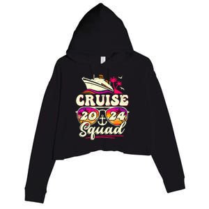 Cruise Squad 2024 Family Vacation Matching Family Group Crop Fleece Hoodie