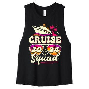 Cruise Squad 2024 Family Vacation Matching Family Group Women's Racerback Cropped Tank