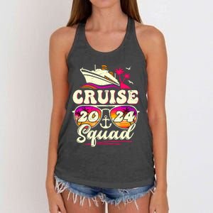 Cruise Squad 2024 Family Vacation Matching Family Group Women's Knotted Racerback Tank